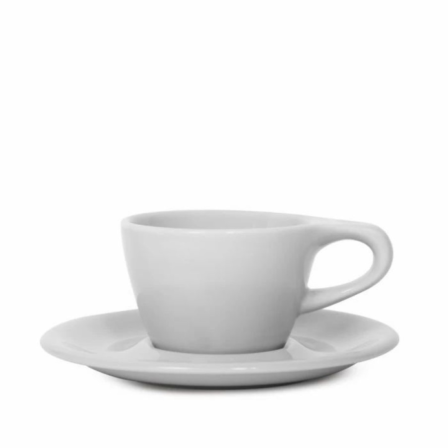 Cups & Mugs * | Lino Single Cappuccino Cup & Saucer Grey (5Oz/148Ml) Gray