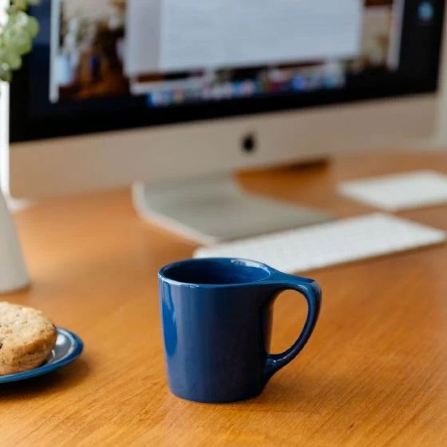 Cups & Mugs * | 10Oz Lino Diner Coffee Mug Indigo Blue