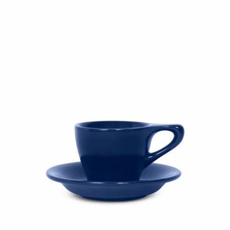 Cups & Mugs * | Lino Espresso Cup & Saucer Indigo (3Oz/89Ml) Blue