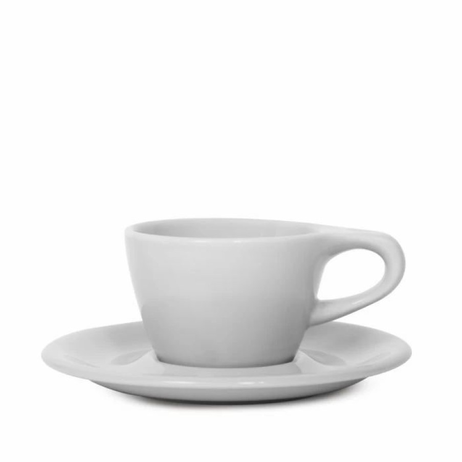 Cups & Mugs * | Lino Double Cappuccino Cup & Saucer Grey (6Oz/177Ml) Gray