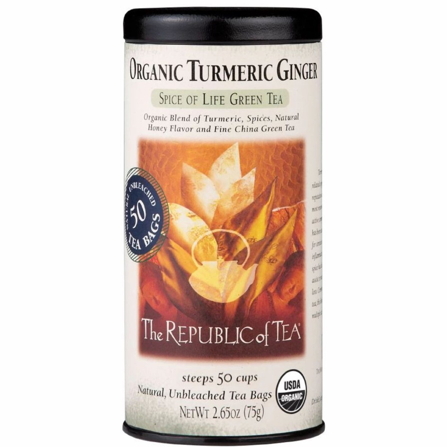 Tea * | Republic Organic Turmeric Ginger Green Tea Bags 50Ct.