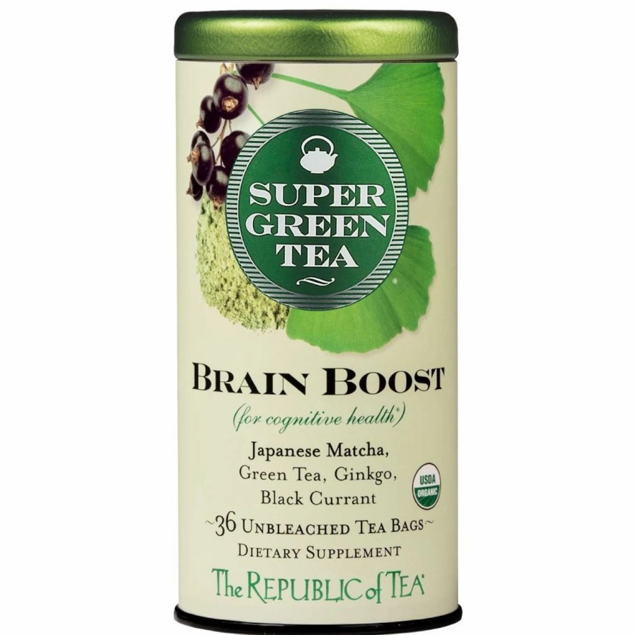 Tea * | Republic Organic Brain Boost Supergreen Tea Bags 36Ct.