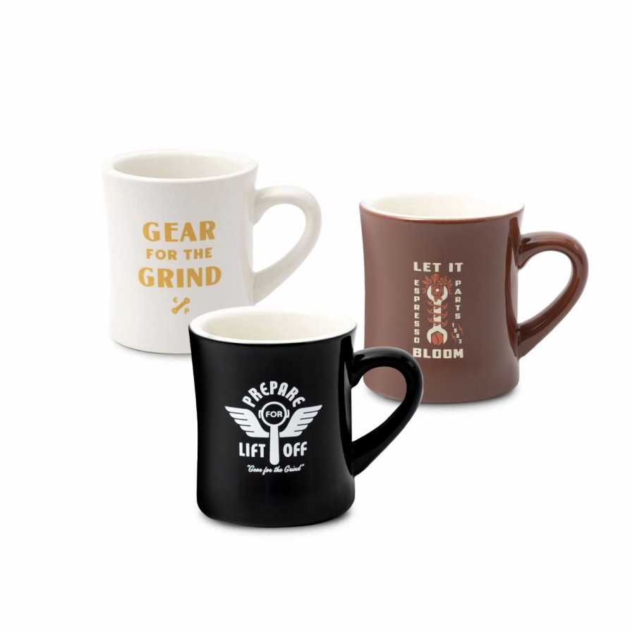 Cups & Mugs * | Ready, Grind & Bloom Diner Coffee Mug Set 3 Pack