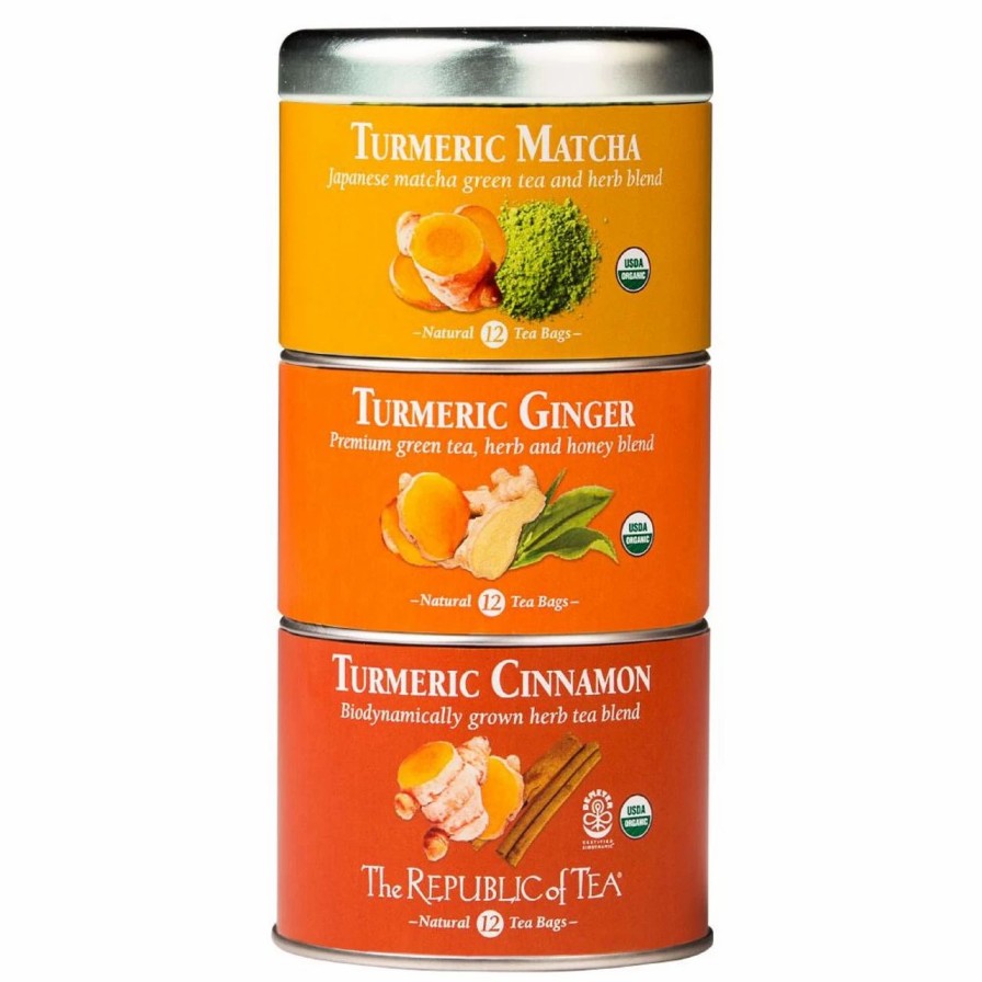 Tea * | Republic Organic Turmeric Stackable Tea Tin Tea Bags 36Ct.