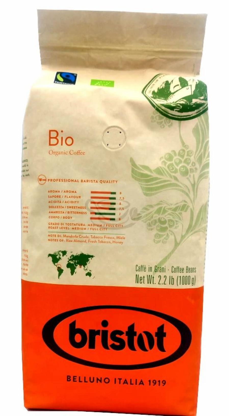 Coffee Beans * | Bristot Bio 1Kg Coffee Beans