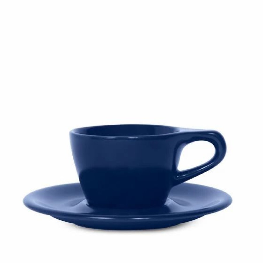 Cups & Mugs * | Lino Single Cappuccino Cup & Saucer Indigo (5Oz/148Ml) Blue