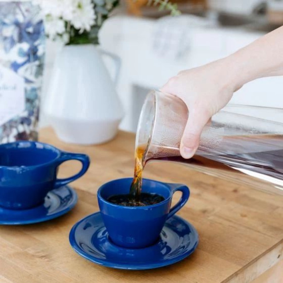 Cups & Mugs * | Lino Single Cappuccino Cup & Saucer Indigo (5Oz/148Ml) Blue