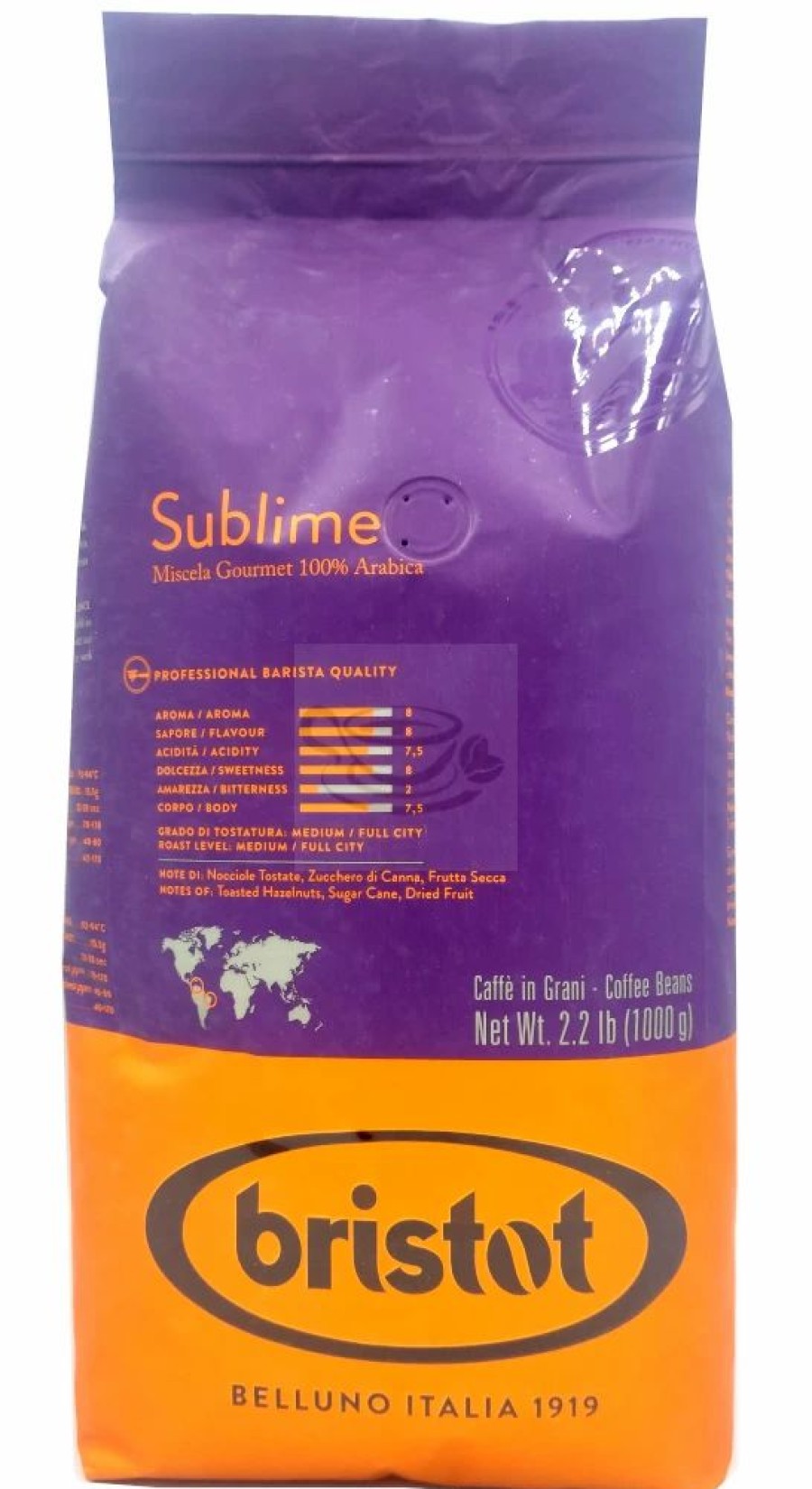 Coffee Beans * | Bristot Sublime 100% Arabica 1Kg Coffee Beans