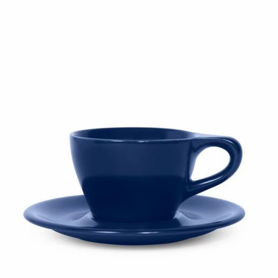 Cups & Mugs * | Lino Double Cappuccino Cup & Saucer Indigo (6Oz/177Ml) Blue