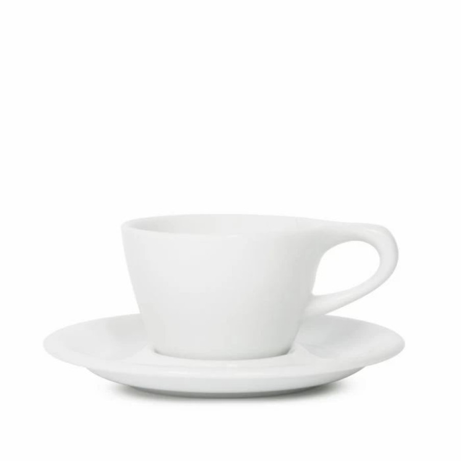 Cups & Mugs * | Lino Double Cappuccino Cup & Saucer (6Oz/177Ml) White